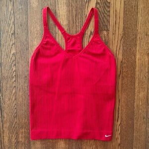 Y2K Nike Red Ribbed Tight Cami Top w/ Built-In Bra